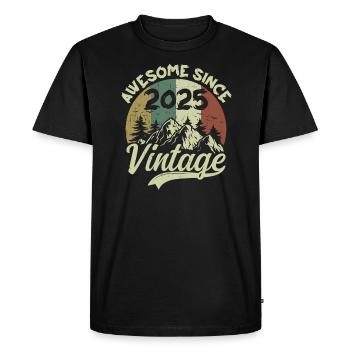 Vintage 2025 Birthday Gift 2025 - Men's Premium Organic T-Shirt - black - Front - Nico (187cm)