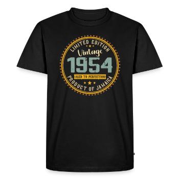 Vintage 1954 1954 Birthday Gift - Men's Premium Organic T-Shirt - black - Front - Nico (187cm)