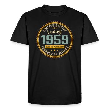 Vintage 1959 1959 Birthday Gift - Men's Premium Organic T-Shirt - black - Front - Nico (187cm)