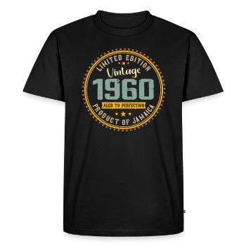 Vintage 1960's 1960's Birthday Gift - Men's Premium Organic T-Shirt - black - Front - Nico (187cm)