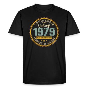 Vintage 1979 Cadeau D’anniversaire 1979 - T-shirt Premium bio Homme - noir - Devant - Nico (187cm)