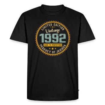 Vintage 1992 Cadeau D’anniversaire 1992 - T-shirt Premium bio Homme - noir - Devant - Nico (187cm)