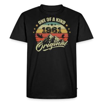 1961 Anniversaire vintage 1961 rétro né en 1961 - T-shirt Premium bio Homme - noir - Devant - Nico (187cm)