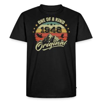 1948 Anniversaire vintage 1948 rétro né en 1948 - T-shirt Premium bio Homme - noir - Devant - Nico (187cm)