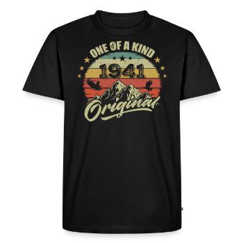 1941 Anniversaire vintage 1941 rétro né en 1941 - T-shirt Premium bio Homme - noir - Devant - Nico (187cm)
