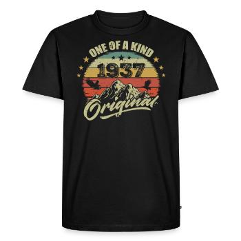 1937 Vintage 1937 Retro Born in 1937 Birthday - Men's Premium Organic T-Shirt - black - Front - Nico (187cm)