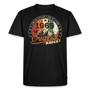 Cadeau D'anniversaire Mars 1969 Vintage 1969 Retro - T-shirt Premium bio Homme - noir - Devant - Nico (187cm)