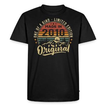 Born 2010 Original Retro Vintage Birthday 2010 - Men's Premium Organic T-Shirt - black - Front - Nico (187cm)