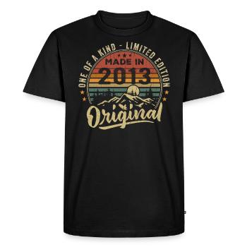 Né 2013 Original Retro Vintage Anniversaire 2013 - T-shirt Premium bio Homme - noir - Devant - Nico (187cm)