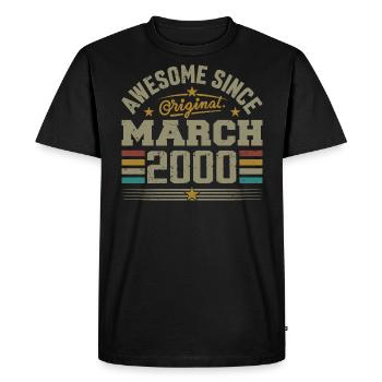 March 2000 Birthday Vintage 2000 Gift Idea - Men's Premium Organic T-Shirt - black - Front - Nico (187cm)