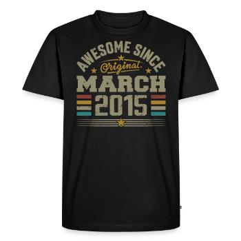 March 2015 Birthday Vintage Gift Idea 2015 - Men's Premium Organic T-Shirt - black - Front - Nico (187cm)