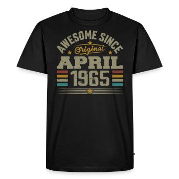 Avril 1965 Anniversaire Idée Cadeau Vintage 1965 - T-shirt Premium bio Homme - noir - Devant - Nico (187cm)