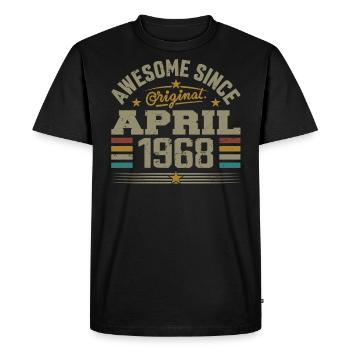 Avril 1968 Anniversaire Idée Cadeau Vintage 1968 - T-shirt Premium bio Homme - noir - Devant - Nico (187cm)