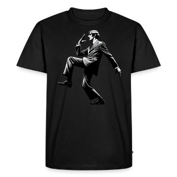 Vintage Suave Silhouette - Men's Premium Organic T-Shirt - black - Front - Nico (187cm)