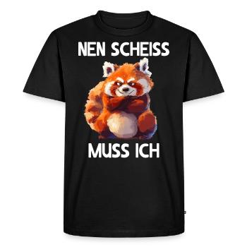 Red Panda Cat Bear Red Panda Nen merde doit - T-shirt Premium bio Homme - noir - Devant - Nico (187cm)