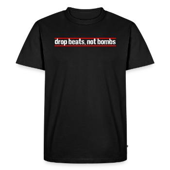 TECHNO UPTEMPO - DROP BEATS - HARDCORE GABBER - Men's Premium Organic T-Shirt - black - Front - Nico (187cm)