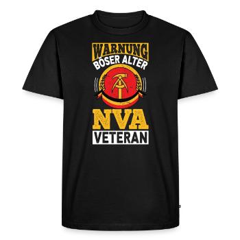 VÉTÉRAN DE LA RDG NVA - ALLEMAGNE DE L’EST - T-shirt Premium bio Homme - noir - Devant - Nico (187cm)
