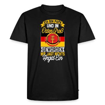 Papa Allemagne de l’Est - Ossi Saying - T-shirt Premium bio Homme - noir - Devant - Nico (187cm)