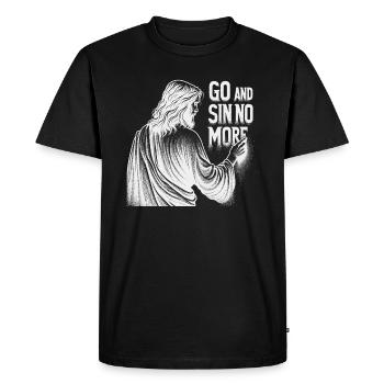Go and Sin No More Inspirational Christian Design - T-shirt Premium bio Homme - noir - Devant - Nico (187cm)