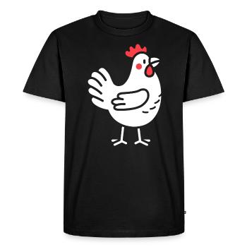 Poulet - T-shirt Premium bio Homme - noir - Devant - Nico (187cm)