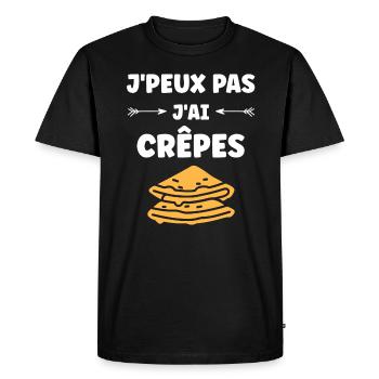 crêpe - T-shirt Premium bio Homme - noir - Devant - Nico (187cm)