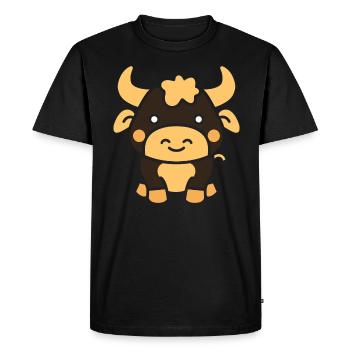 Bull - Men's Premium Organic T-Shirt - black - Front - Nico (187cm)