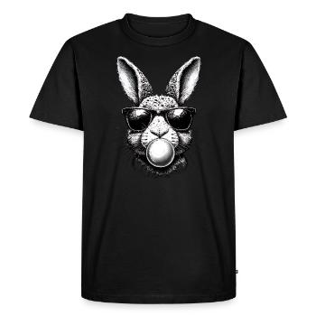 Bunny with chewing gum - Men's Premium Organic T-Shirt - black - Front - Nico (187cm)