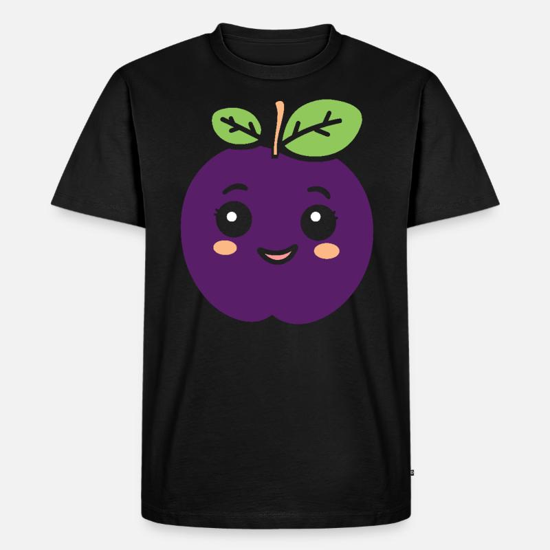 Pflaume - Männer Premium Bio T-Shirt - Schwarz
