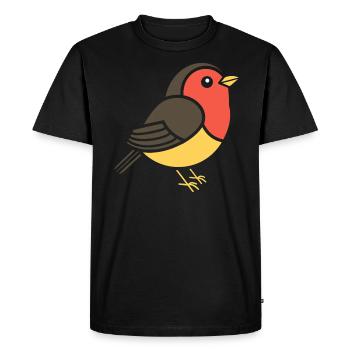 rouge-gorge OISEAU - T-shirt Premium bio Homme - noir - Devant - Nico (187cm)