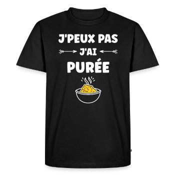 Purée - T-shirt Premium bio Homme - noir - Devant - Nico (187cm)