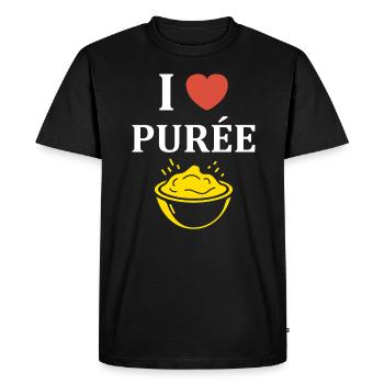 Purée - T-shirt Premium bio Homme - noir - Devant - Nico (187cm)