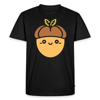 Eiche - Männer Premium Bio T-Shirt - Schwarz - Vorne - Nico (187cm)