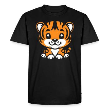 Tigre - T-shirt Premium bio Homme - noir - Devant - Nico (187cm)