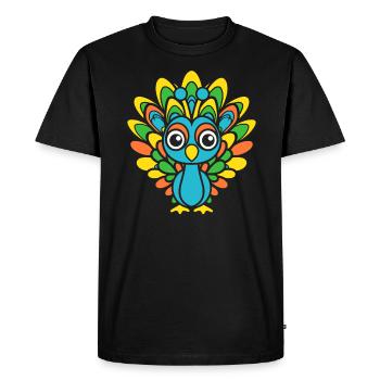 paon - T-shirt Premium bio Homme - noir - Devant - Nico (187cm)
