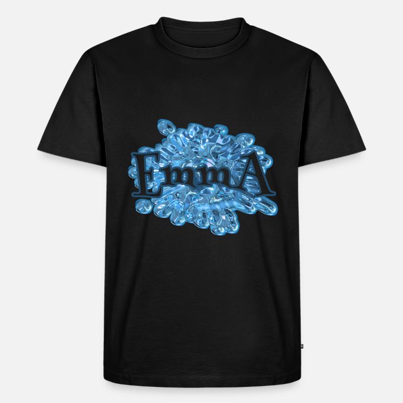 Wassertropfen Name Emma - Männer Premium Bio T-Shirt - Schwarz