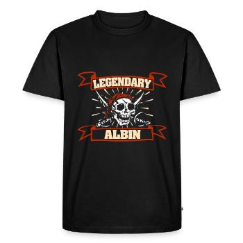 Tête de pirate Albin - T-shirt Premium bio Homme - noir - Devant - Nico (187cm)