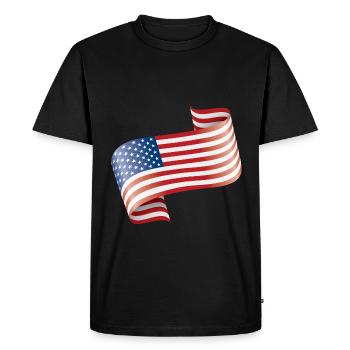 Drapeau des États-Unis de l’Amérique - T-shirt Premium bio Homme - noir - Devant - Nico (187cm)