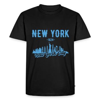 New York State Gift - Men's Premium Organic T-Shirt - black - Front - Nico (187cm)