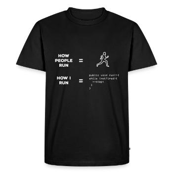 Software developer runner - Men's Premium Organic T-Shirt - black - Front - Nico (187cm)