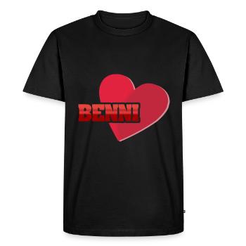 Prénom Benni - T-shirt Premium bio Homme - noir - Devant - Nico (187cm)