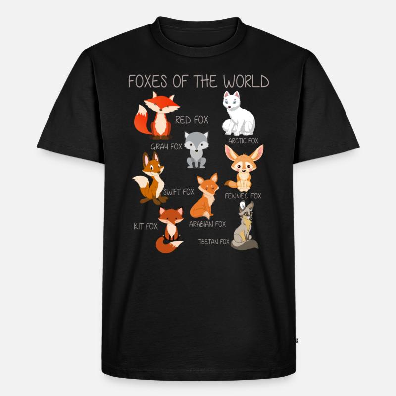 Füchse der Welt - Männer Premium Bio T-Shirt - Schwarz