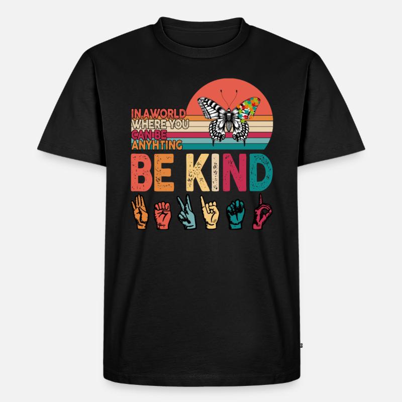 Autismusbewusstsein Sei freundlich - Männer Premium Bio T-Shirt - Schwarz