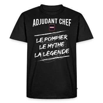 Adjudant Chef Sapeur pompier - T-shirt Premium bio Homme - noir - Devant - Nico (187cm)