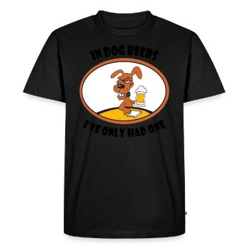 Beer Drinking Dog Beers - Men's Premium Organic T-Shirt - black - Front - Nico (187cm)