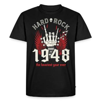 Born in 1948 Musician Party 75 Years Anniversary - Men's Premium Organic T-Shirt - black - Front - Nico (187cm)