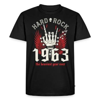 Jahrgang 1963 Musikerfest 60-jähriges Jubiläum - Männer Premium Bio T-Shirt - Schwarz - Vorne - Nico (187cm)