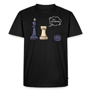 Chess Player Design - Chess Motif Flat Earth - Men's Premium Organic T-Shirt - black - Front - Nico (187cm)