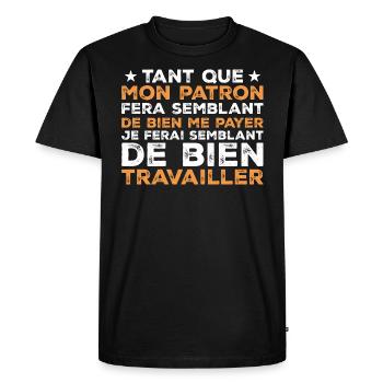Quote Work Colleague Humor - Men's Premium Organic T-Shirt - black - Front - Nico (187cm)