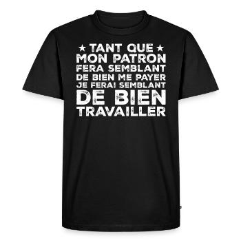 Quote Work Colleague Humor - Men's Premium Organic T-Shirt - black - Front - Nico (187cm)