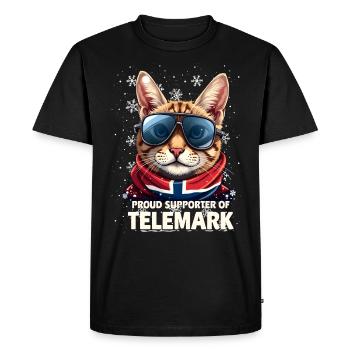 Norvège Cat Télémark Ski Fun Support Ski Katze - T-shirt Premium bio Homme - noir - Devant - Nico (187cm)